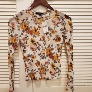 Small floral mesh top